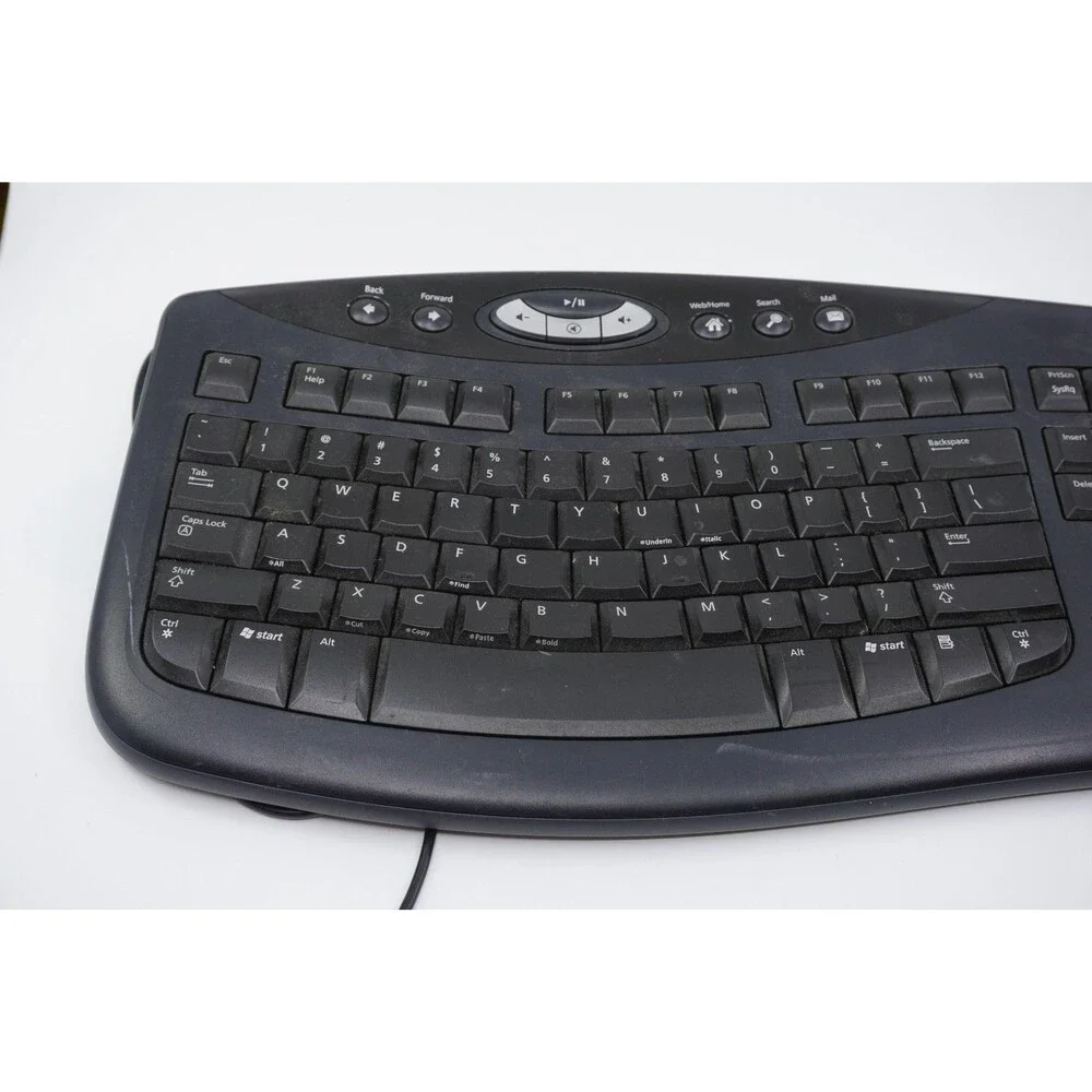 Microsoft Comfort Curve Keyboard 2000 v1.0 USB Wired Ergonomic KU-0459 Tested